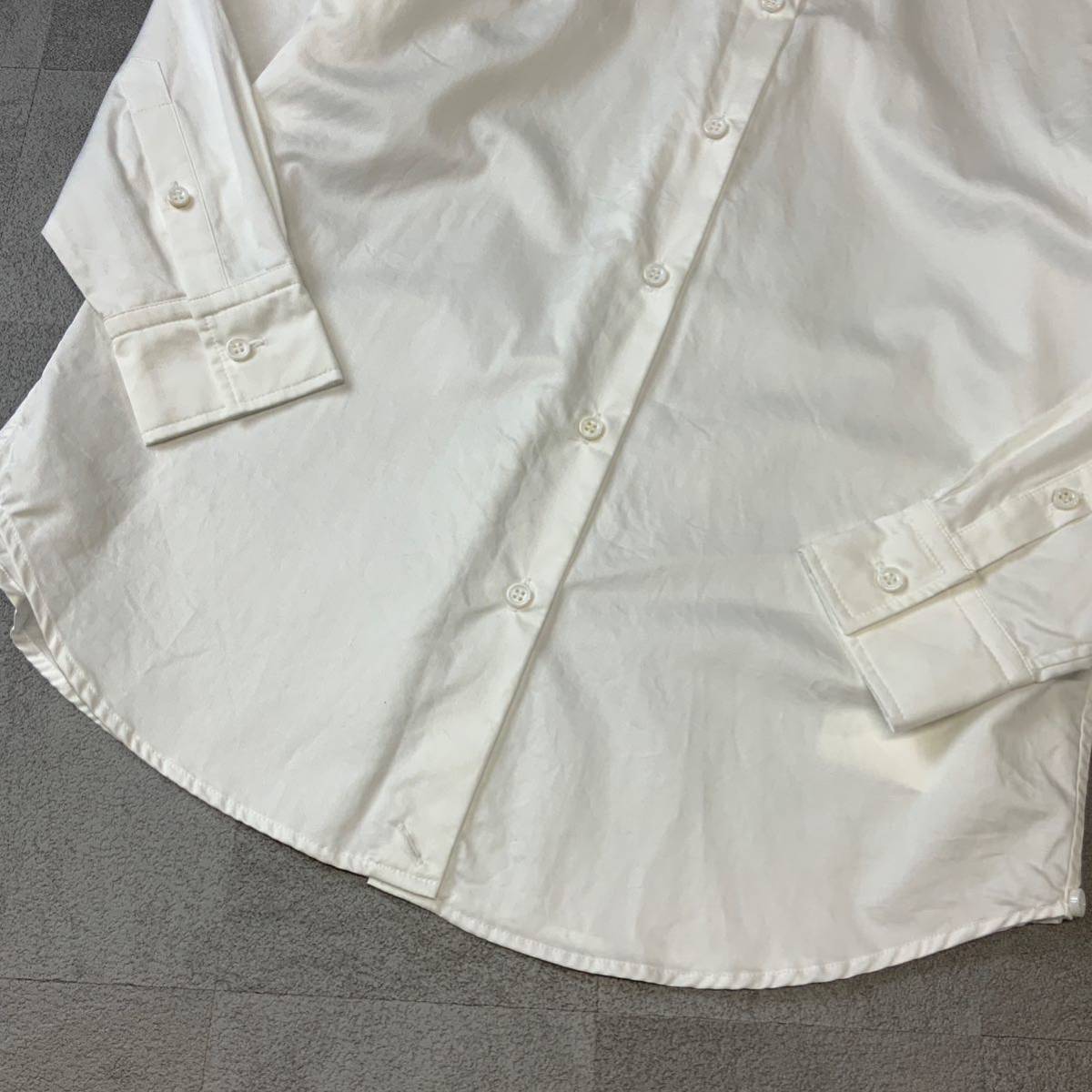  new goods tag attaching BLENHEIMb Len partition m oversize shirt lady's S size largish white Italy made cloth dress shirt 