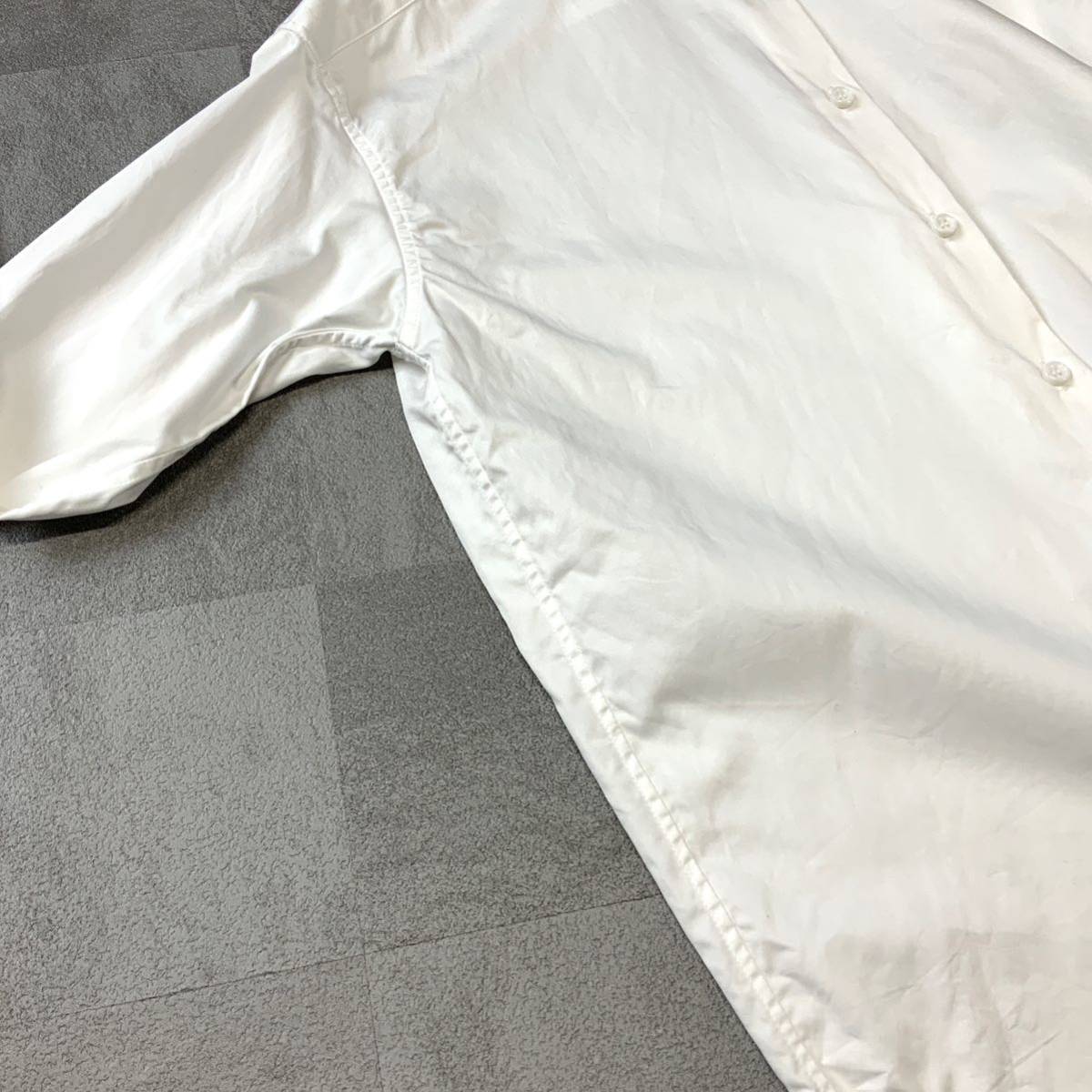  new goods tag attaching BLENHEIMb Len partition m oversize shirt lady's S size largish white Italy made cloth dress shirt 