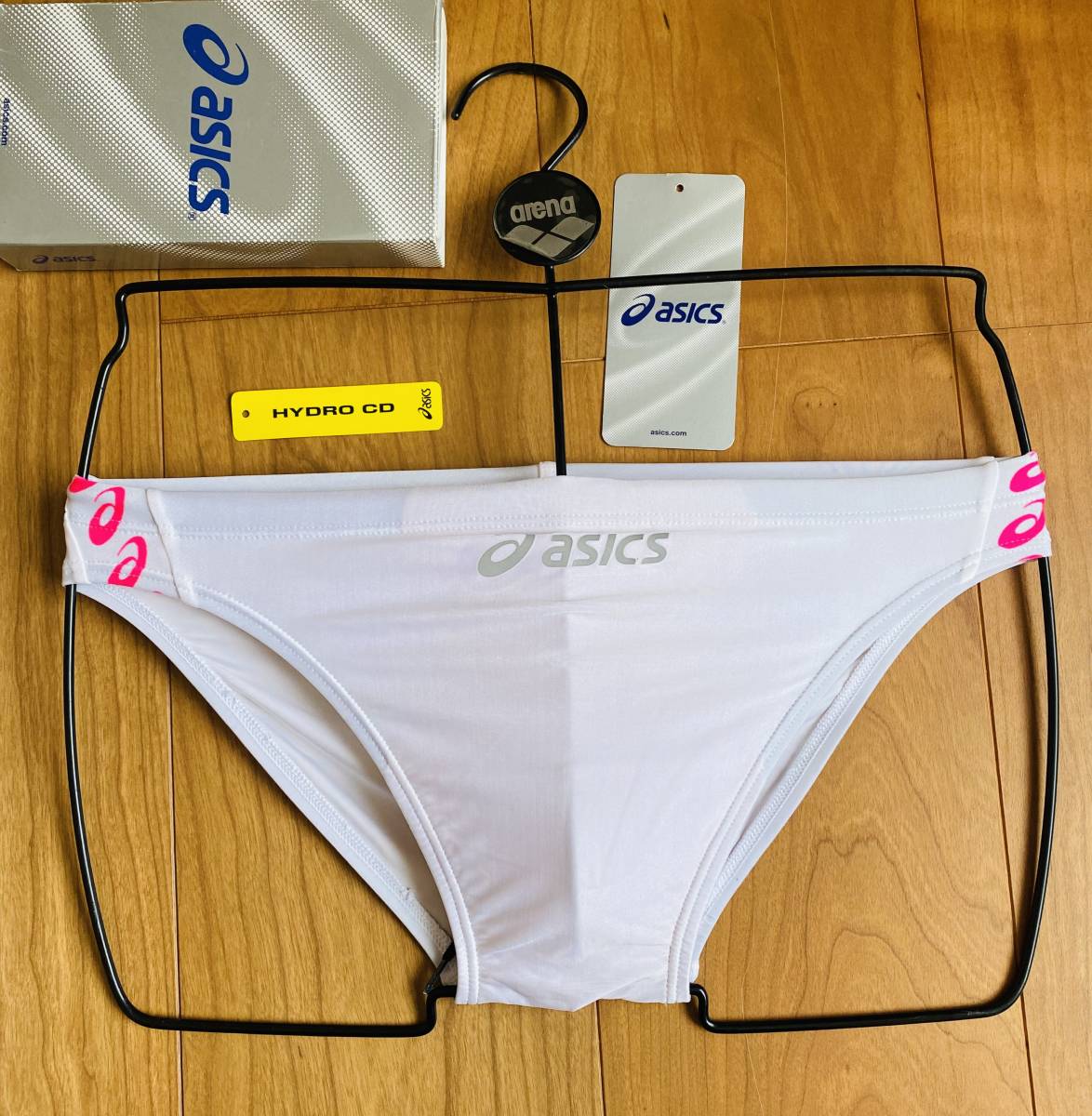 アシックス asics 競泳水着 ハイドロCD スパイラルカット Oサイズ-