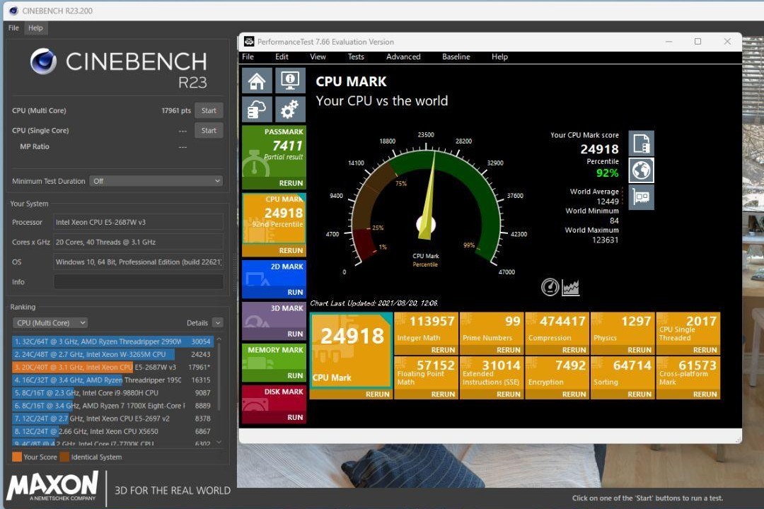 20コア40スレッド XEON E5-2687W V3 X2 64GB Office,win11 Windows