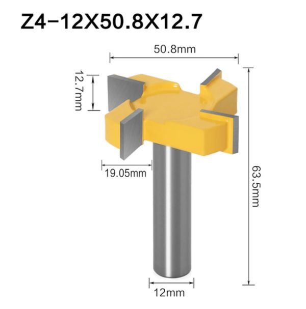 Mz579★プロ愛用品★12mmシャンクルータービット1本★切断エッジ長さ12×50.8×12.7mm★木材溝加工用★Tスロットタイプ★フライスカッター_画像1