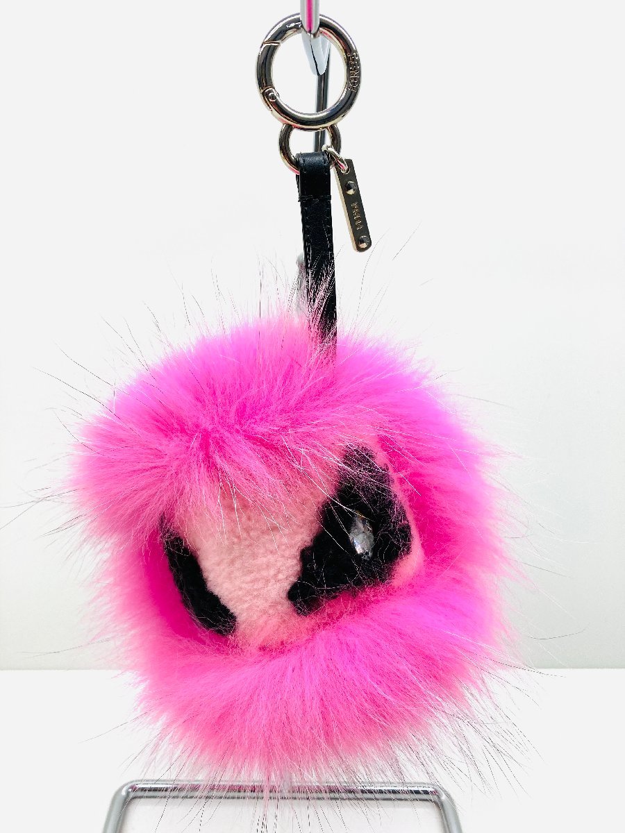  beautiful goods FENDI Fendi bag bagz Monstar fur bag charm key holder 7AR462 pink box attaching 