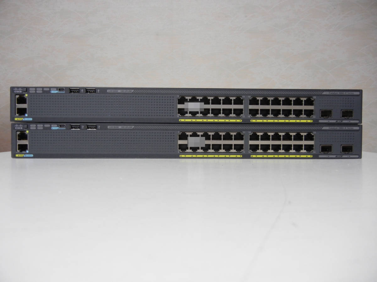 《》【中古】2台SET Cisco WS-C2960X-24TD-L Catalyst 2960-Xシリーズ Stackモジュール付き 初期化_画像1