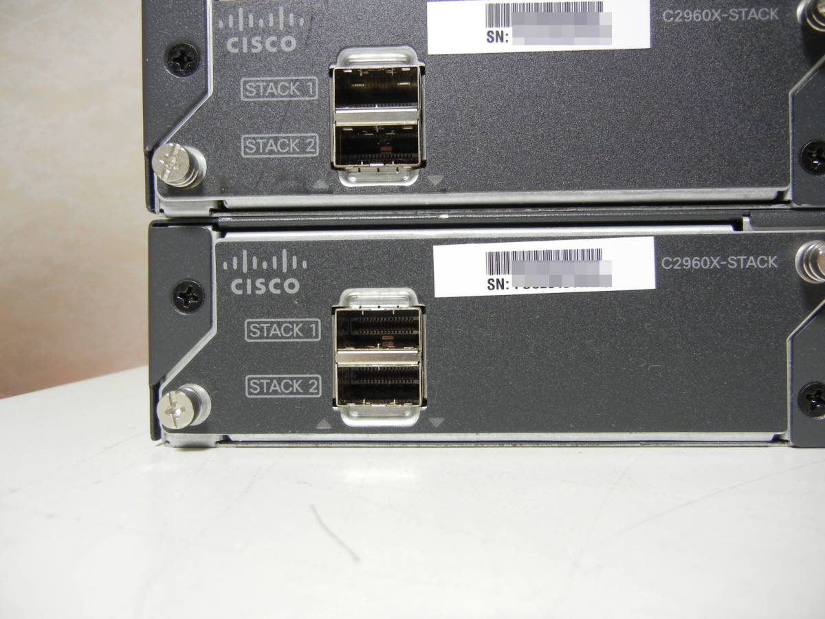 《》【中古】2台SET Cisco WS-C2960X-24TD-L Catalyst 2960-Xシリーズ Stackモジュール付き 初期化_画像3