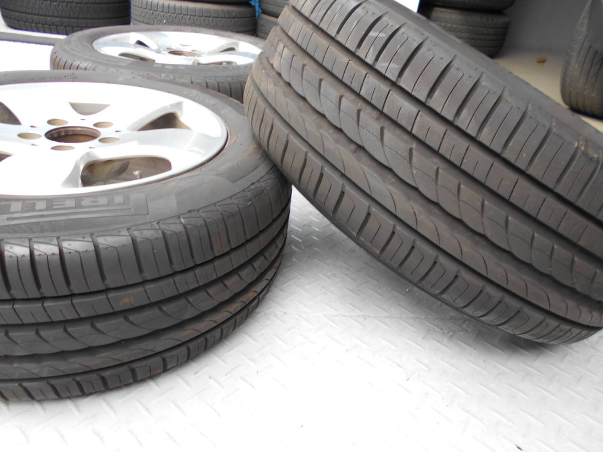 ★送料無料★ ベンツ純正 16インチAW PIRELLI サマータイヤ 4本セット 225/55R16 A2114011502 W211 Eクラス 7.5J 5穴 PCD112 +42 ピレリ_画像5