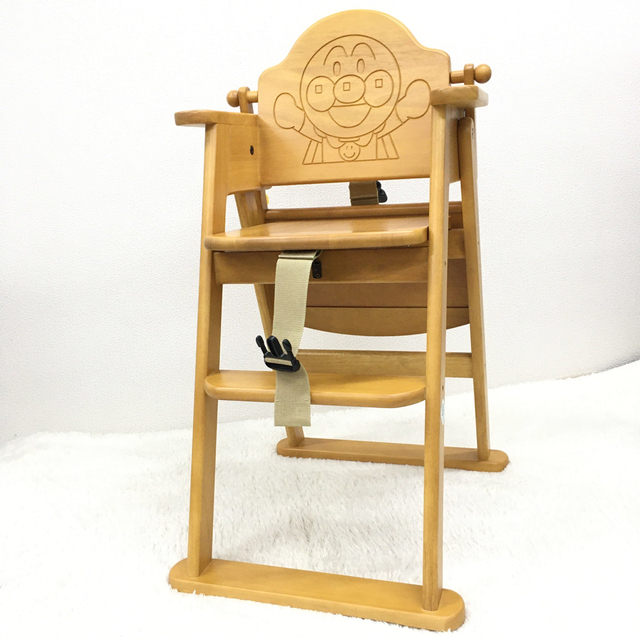 PINOCCHIO ピノチオ アンパンマン 木製ハイチェアー テーブル椅子 折りたたみ 木製イス トレー付き ベビー キッズ 子供 7ヶ月〜60ヶ月