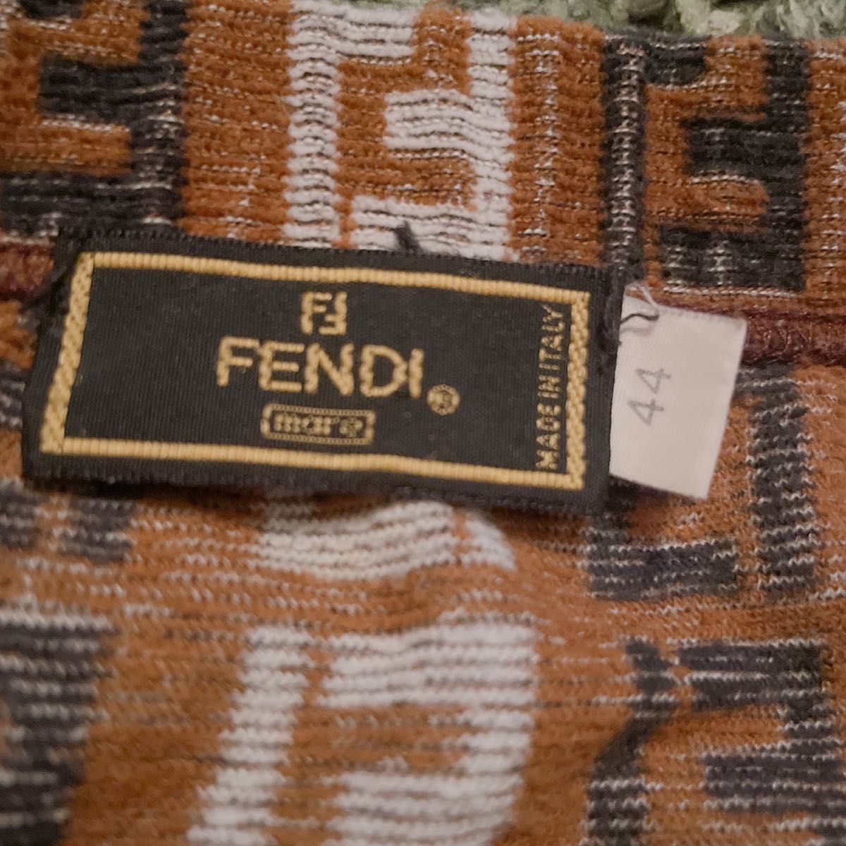 「FENDI」フェンディ(44) ズッカ柄スカート パイル地 タオル生地