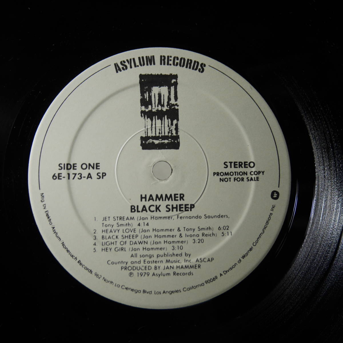 アナログ ● HAMMER / BLACK SHEEP ～ ASYLUM（US） PROMO 白レーベル 6E-173_画像5