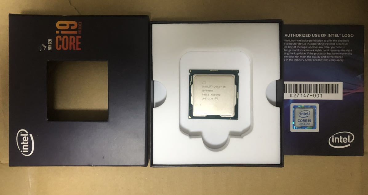 動作品 Intel Core i9 9900K エンブレムシール付 LGA1151 動作品 Intel Core i9 9900K エンブレムシール付 LGA1151