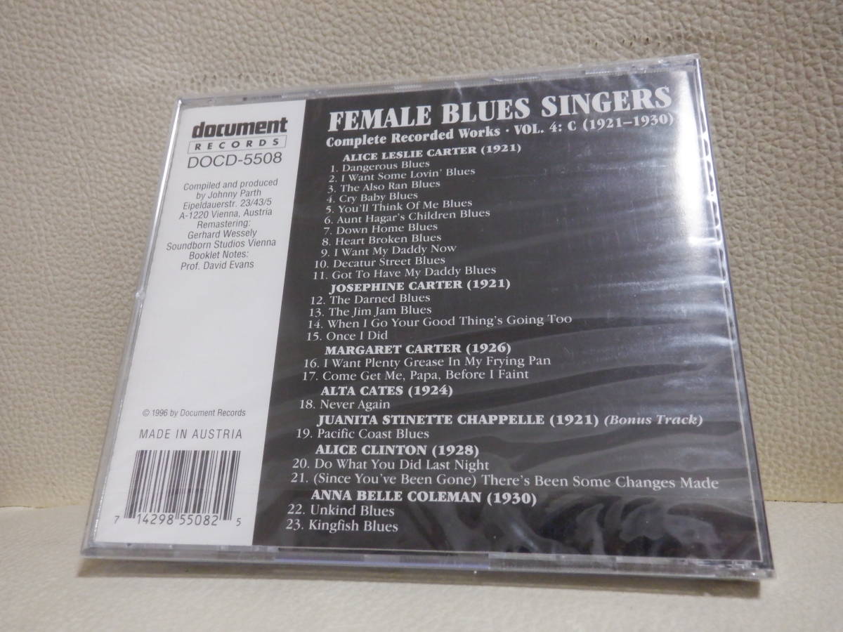 [CD] FEMALE BLUES SINGERS / VOL.4:C 1921-1930_画像2