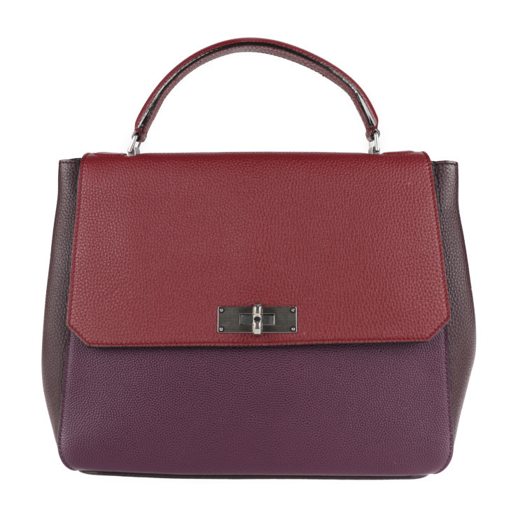 超美品 BALLY バリー B TURN MD ハンドバッグ レザー ボルドー系 2way
