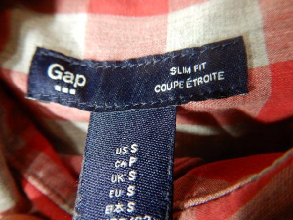 to6197　Gap　slim fit　ギャップ　長袖　チェック　デザイン　シャツ　人気　送料格安_画像4