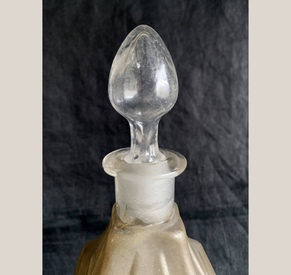 フランス 1930-50s ガラス 水指 栓付き ボトル 瓶 カンテラ 花入 花瓶 一輪挿し カラフェ ヴィンテージ アンティークの画像5