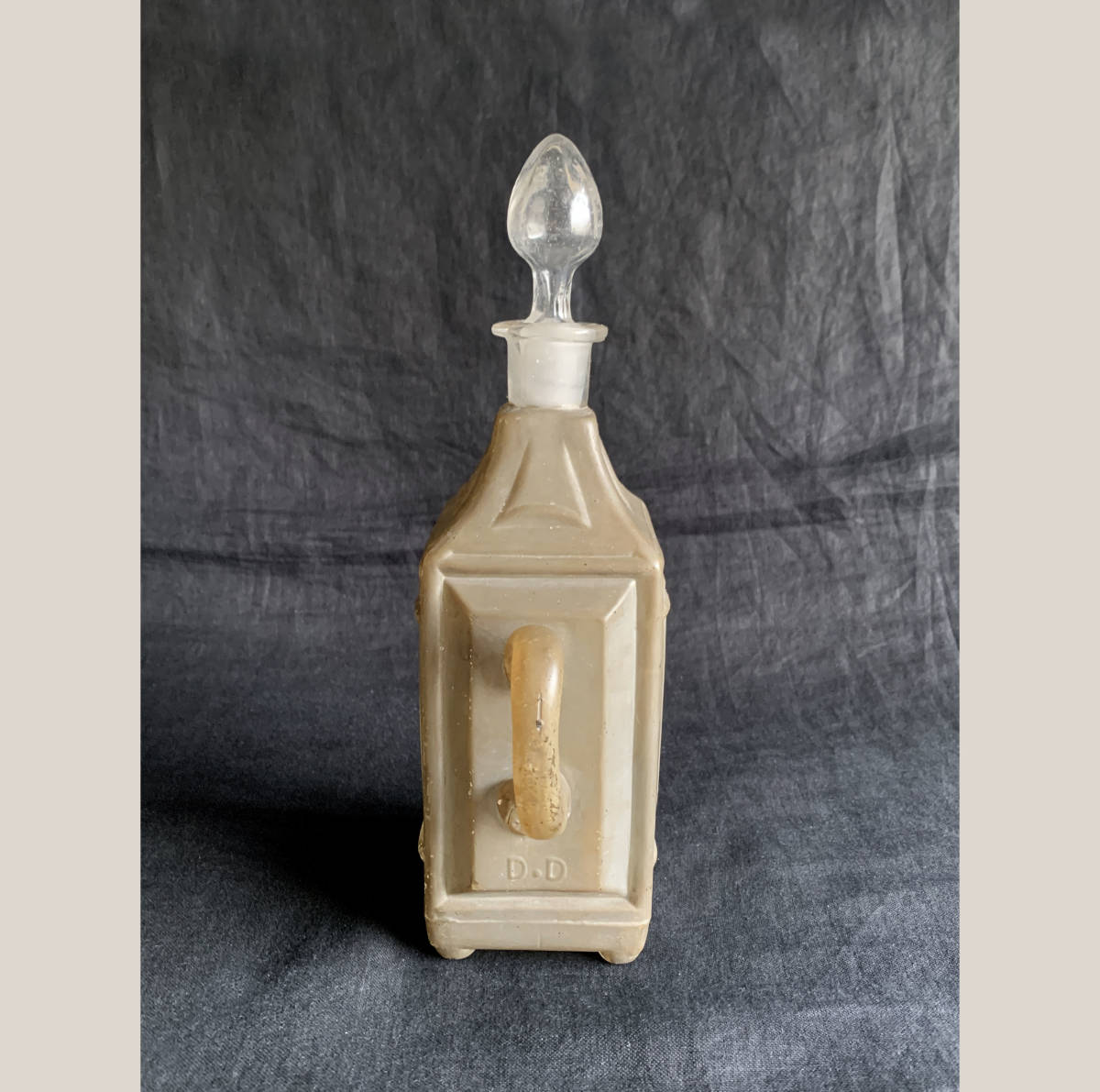フランス 1930-50s ガラス 水指 栓付き ボトル 瓶 カンテラ 花入 花瓶 一輪挿し カラフェ ヴィンテージ アンティークの画像4