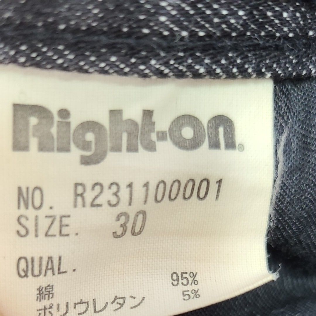 Right-on　メンズ　ブラックジーンズ　30インチ　 デニムパンツ