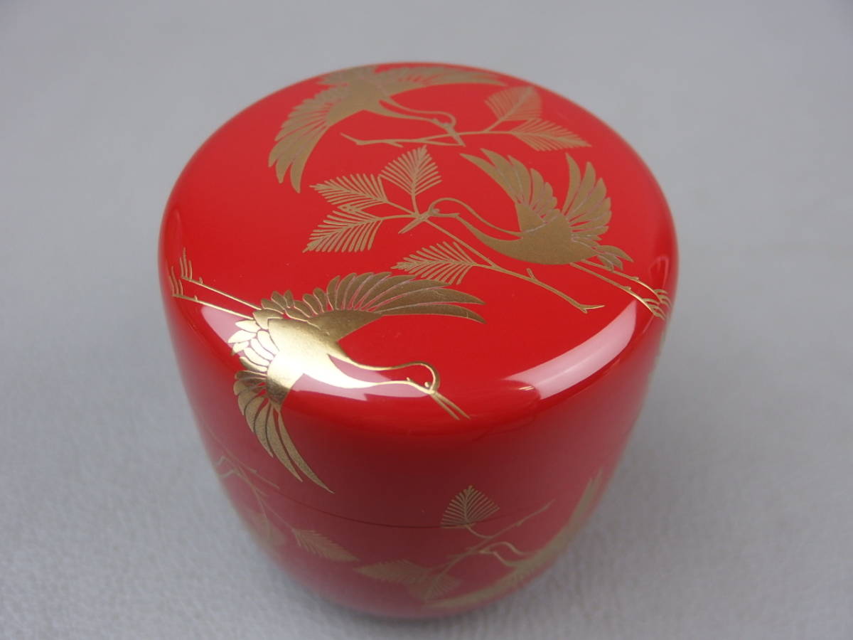 人気激安 骨董・茶道具】☆中村宗尹松喰鶴大棗 ej01822sgl.9 八つ (大棗 棗
