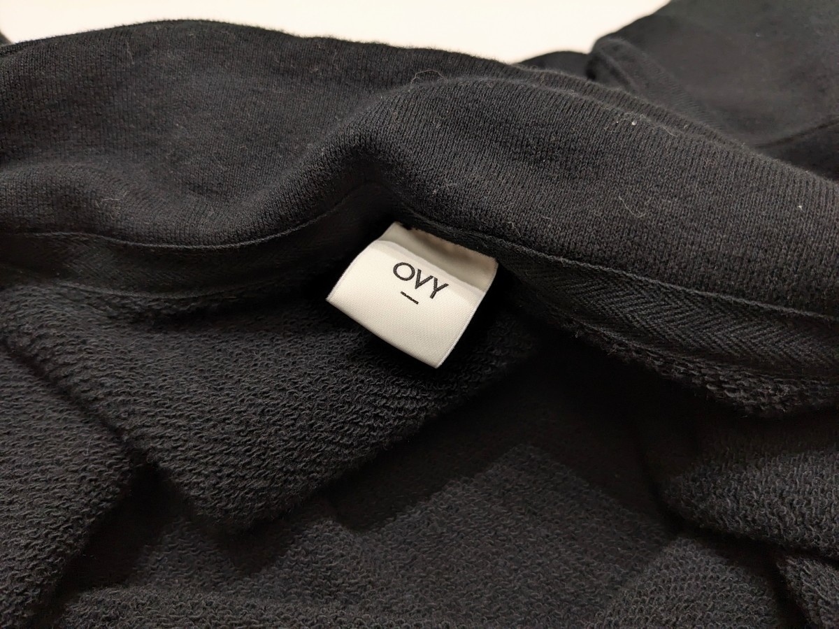 OVY ハーフジップ スウェット トレーナー ブラック サイズL コットン Half Zip French Terry Relax P/O Sweat