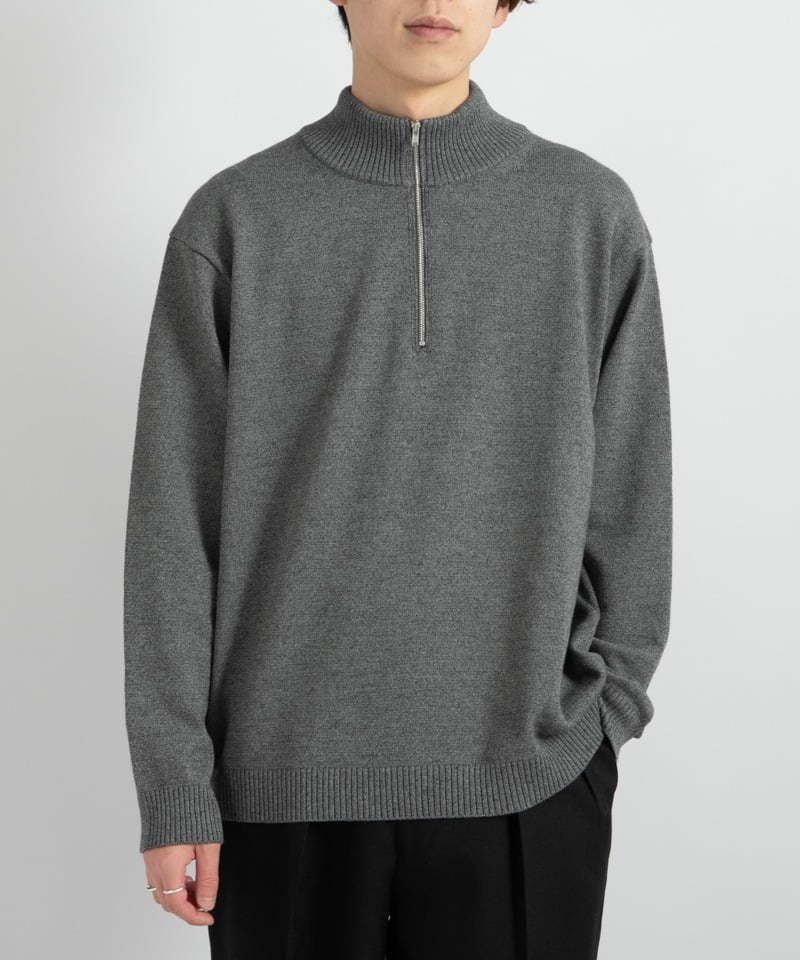 半額SALE／ 未使用品 ATON L相当 サイズ6 グレー ニット SWEATER ZIP