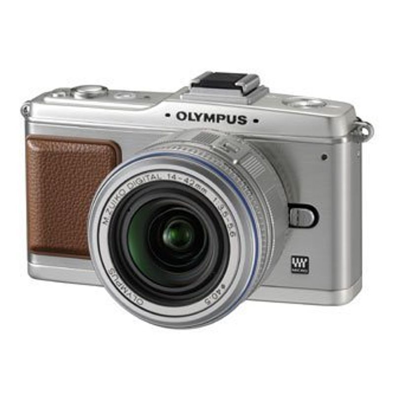 OLYMPUS ミラーレス一眼 PEN E-P2 レンズキット シルバー E-P2LKIT-SLV_画像1