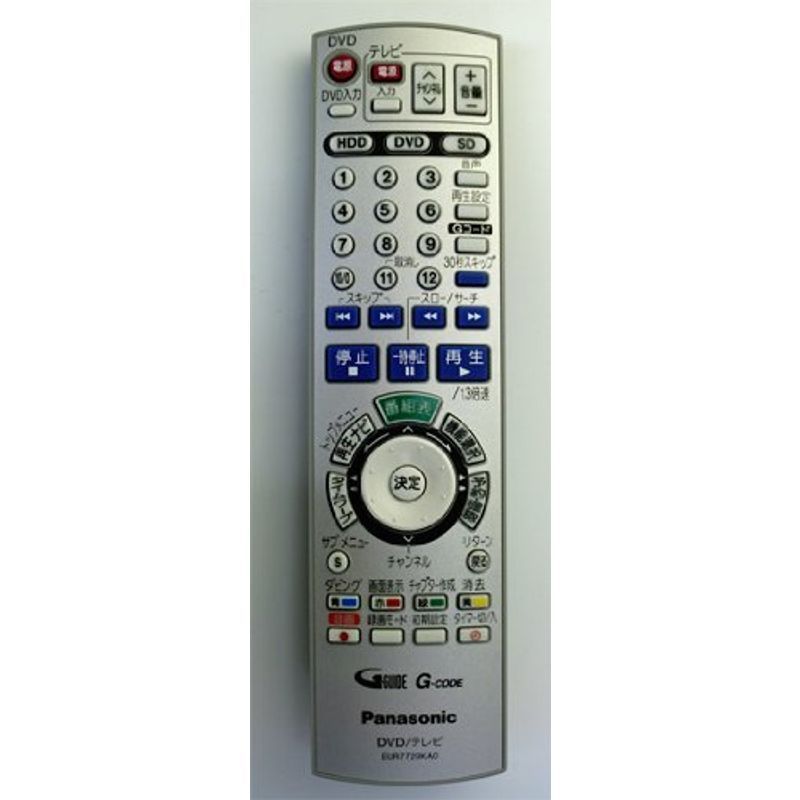 Panasonic DVDビデオレコーダー用リモコン DMR-EH50/EH60用 EUR7729KA0_画像1