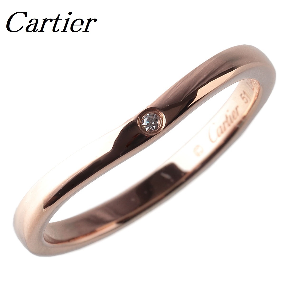 新品仕上げ済】カルティエ バレリーナ リング カーブ #51【11201】-