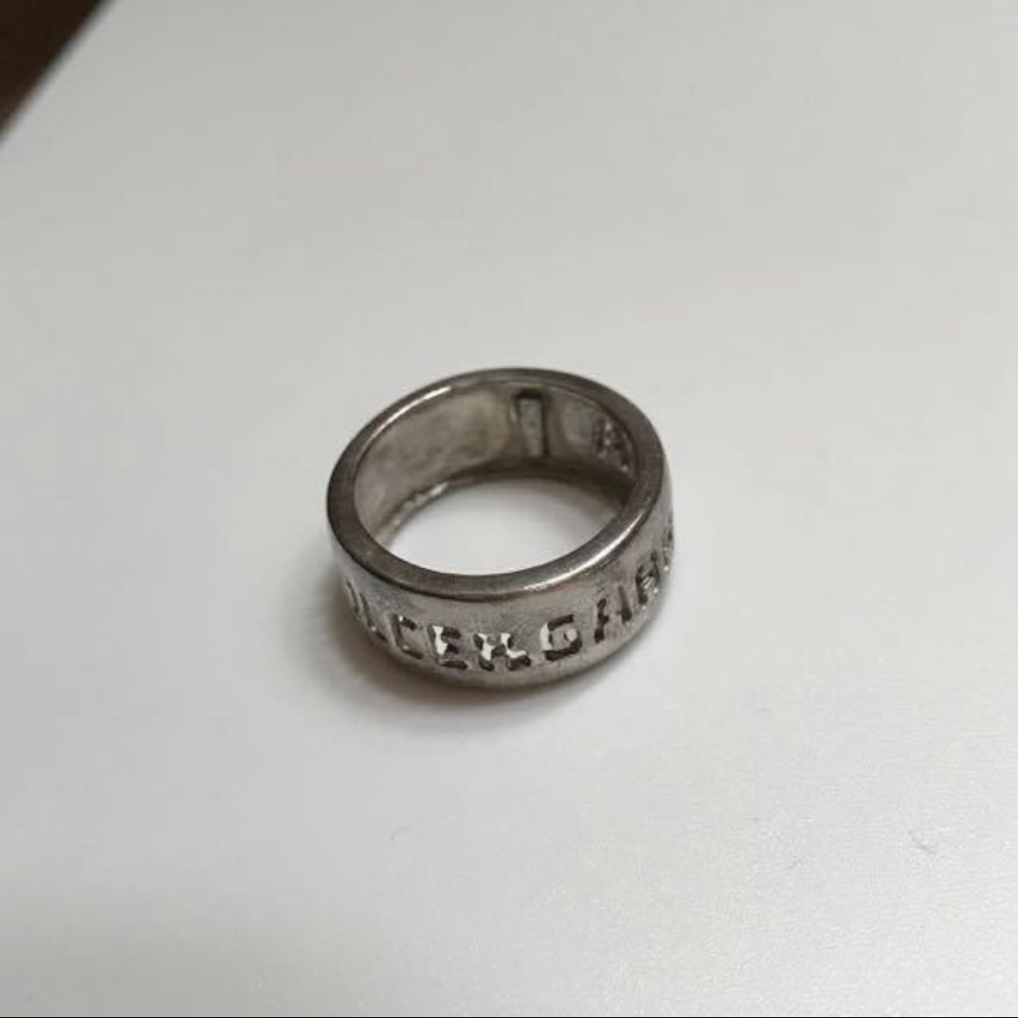 DOLCE&GABBANA Dolce&Gabbana Logo вытащенный серебряное кольцо 18 номер степень кольцо кольцо 