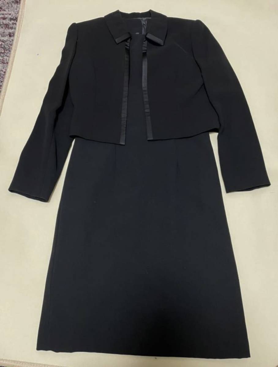 クロスプラス ブラックフォーマルスーツ9号 冠婚葬祭 喪服 スカート ジャケット 　ワンピース