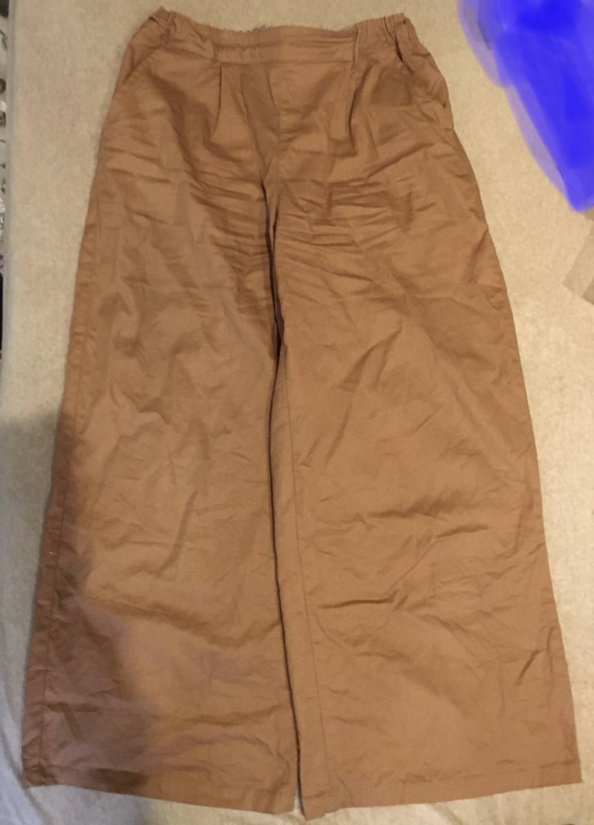  used HusHusHchino wide pants beige 14(140cm) regular price 2750 jpy 