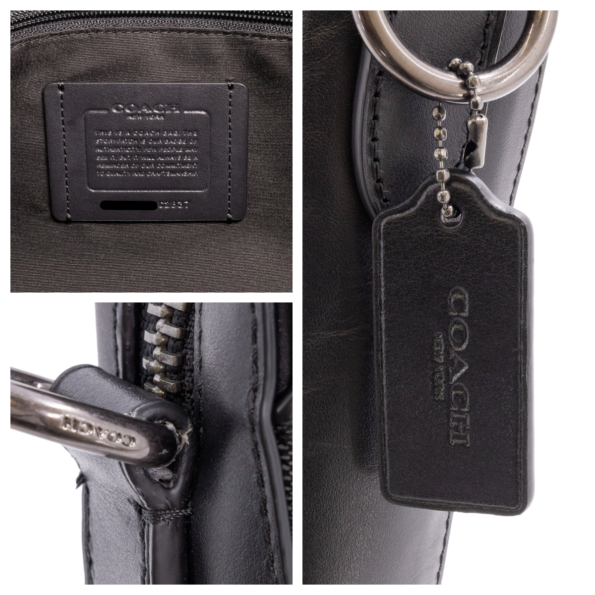 COACH コーチ シグネチャー ビジネスバッグ C2837 ブリーフケース シグネチャー コーテッド キャンバス×レザー ブラック×グレー_画像6