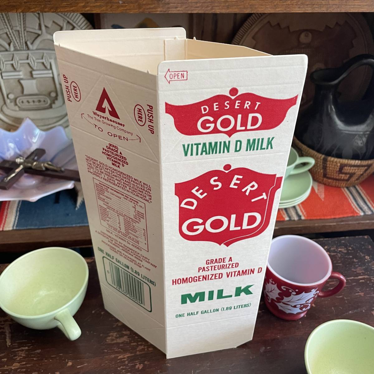  valuable! dead stock goods MILK milk box USA made Vintage miscellaneous goods retro / antique west coastal area federal fireking Pyrex furniture California 