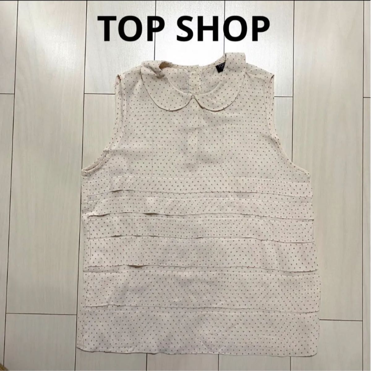 【美品！】ブラウス ノースリーブ タンクトップ シアー トップショップ TOPSHOP ドット