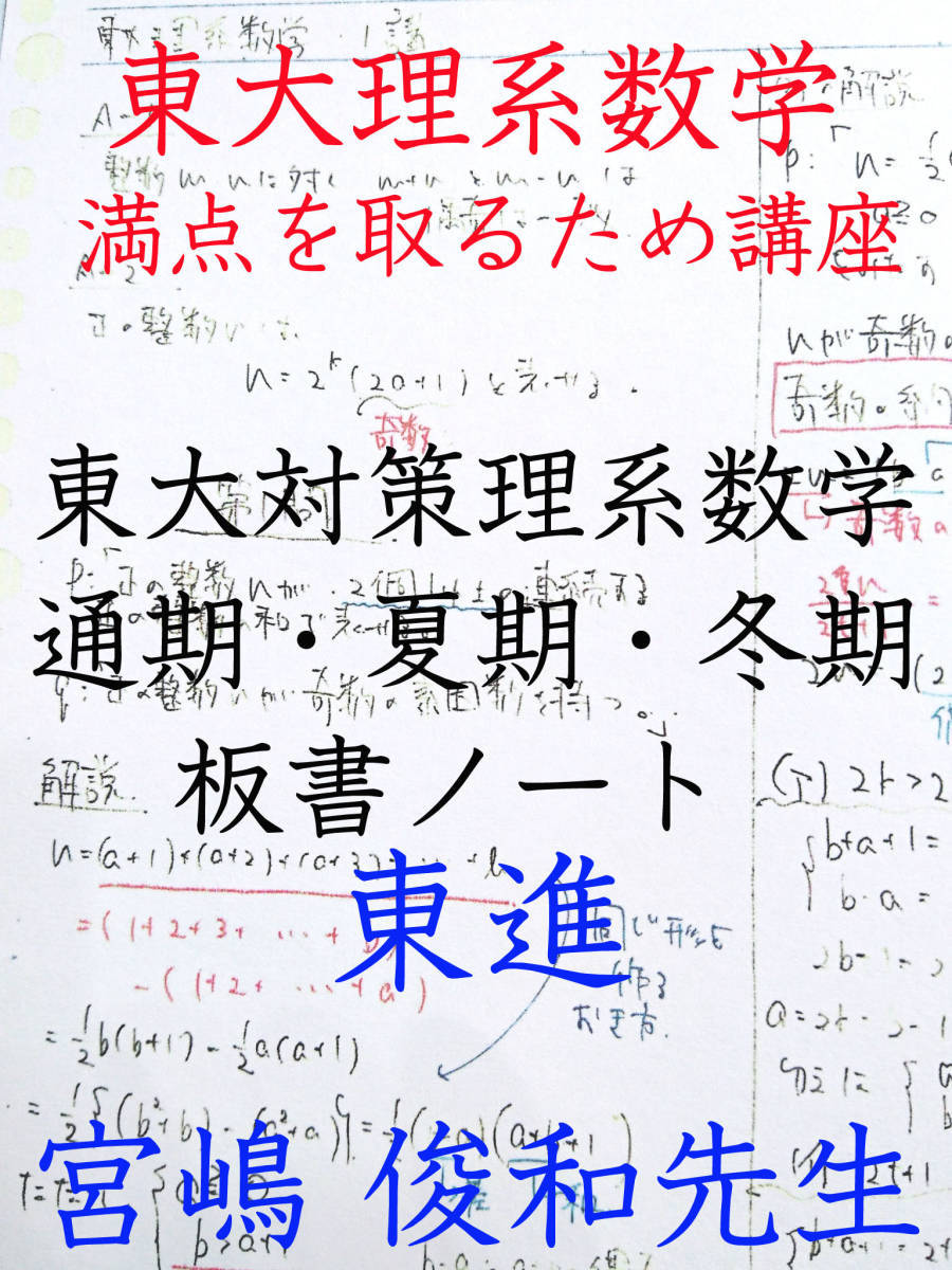 東進　宮嶋 俊和先生　通期・夏期・冬期　東大対策理系数学の板書ノート　自作編集講義用問題　カラー　河合塾 代ゼミ 鉄緑会 駿台　SEG