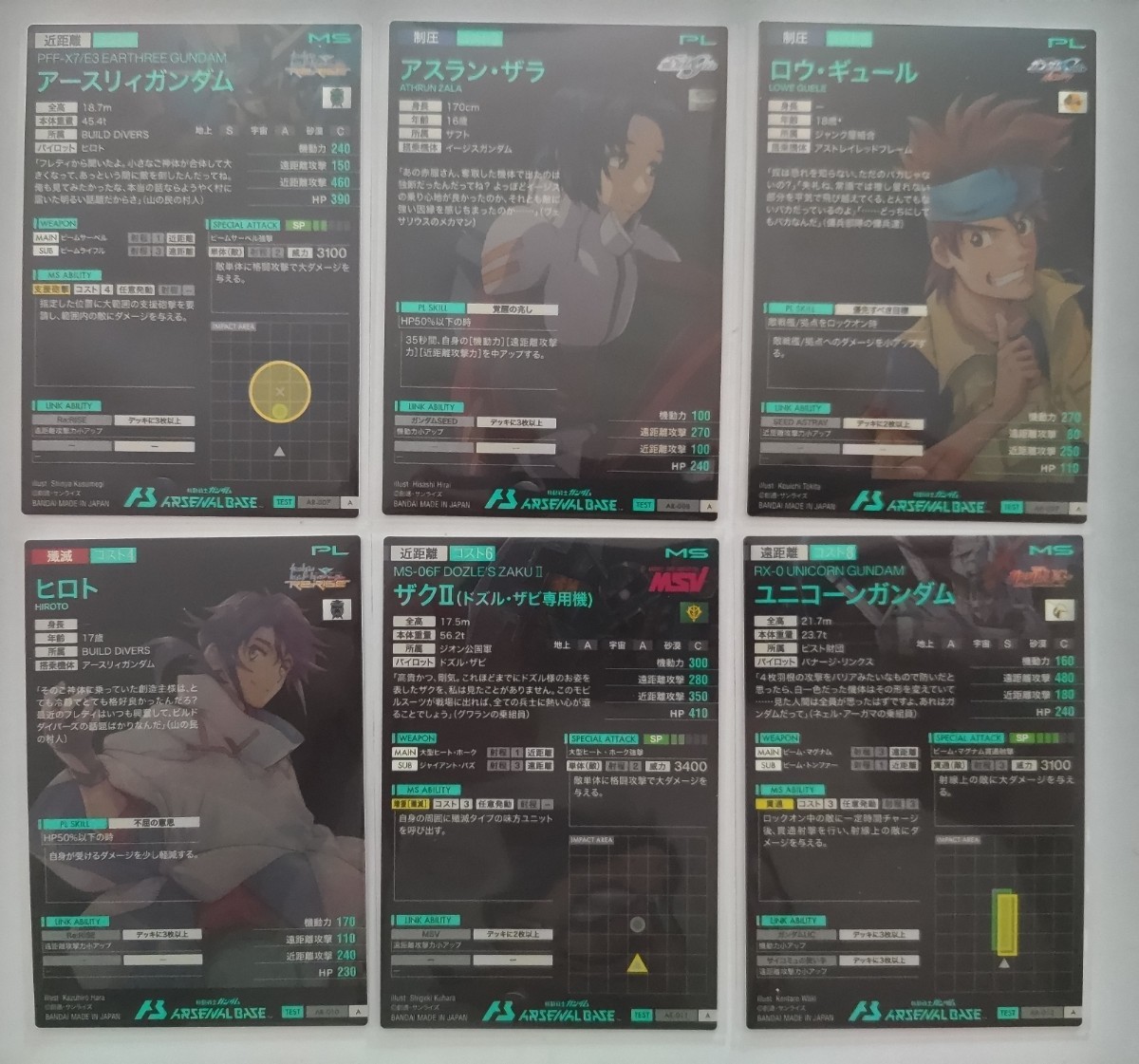 ガンダム アーセナルベース テストカード 24枚セット ロケテ ガンダム アーセナルベース テストカード 24枚セット ロケテ