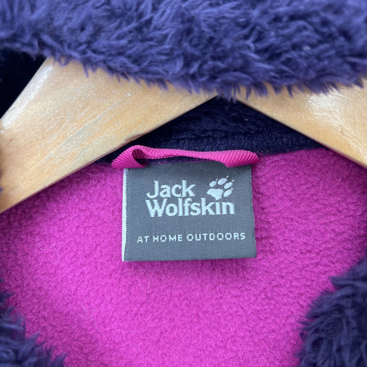 Jack Wolfskin ☆ キッズ 150〜160相当 ボア フリース ジャケット パーカー パープル ピンク 登山 アウトドア ジャックウルフスキン■S1417_画像6