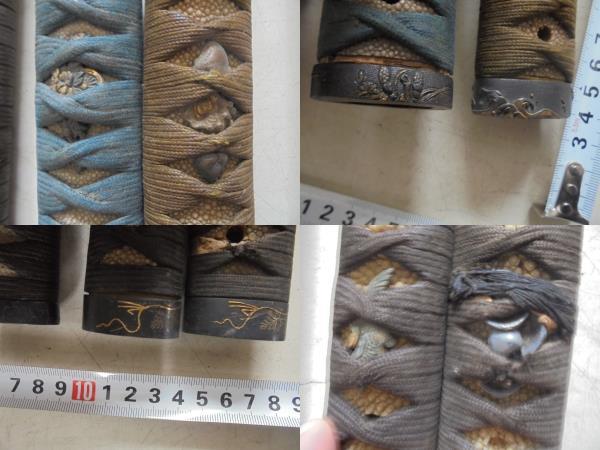 AKa7028◇隼◇日本刀 古い柄 6本まとめてセット 刀装具 当時物 旧家