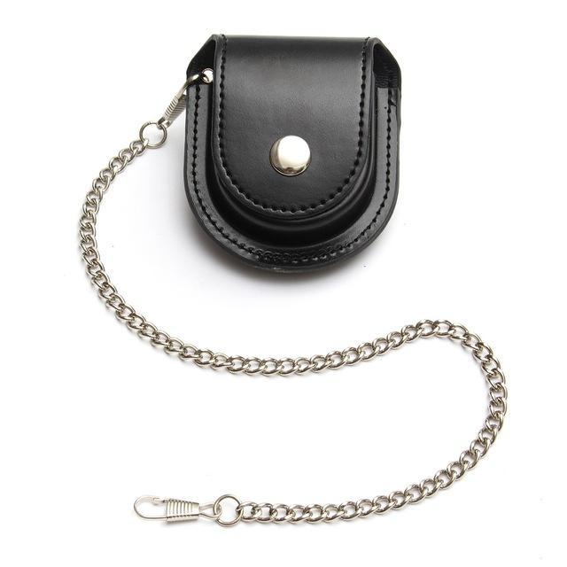 [ postage our company charge ] pocket watch holder box pouch portable waist bag leather storage case BB5048-01bk black ①