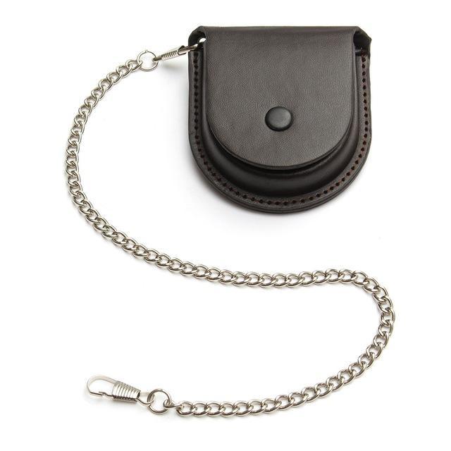 [ postage our company charge ] pocket watch holder box pouch portable waist bag leather storage case BB5048-01bk black ①