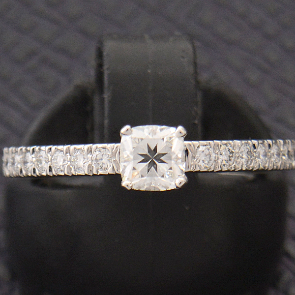  Tiffany ring lady's novo diamond ring D0.31ct 11.5 number Princess cut platinum TIFFANY PT950 used 