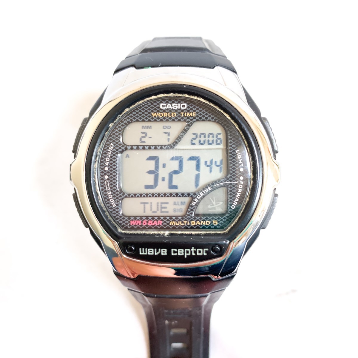 CASIO WAVE CEPTOR TOUGH SOLAR WORLD CEPTOR MULTI BAND 6 クロノグラフ ソーラー メンズ 腕時計 ラバーバンド 稼働 ジャンク 4本 T163_画像3