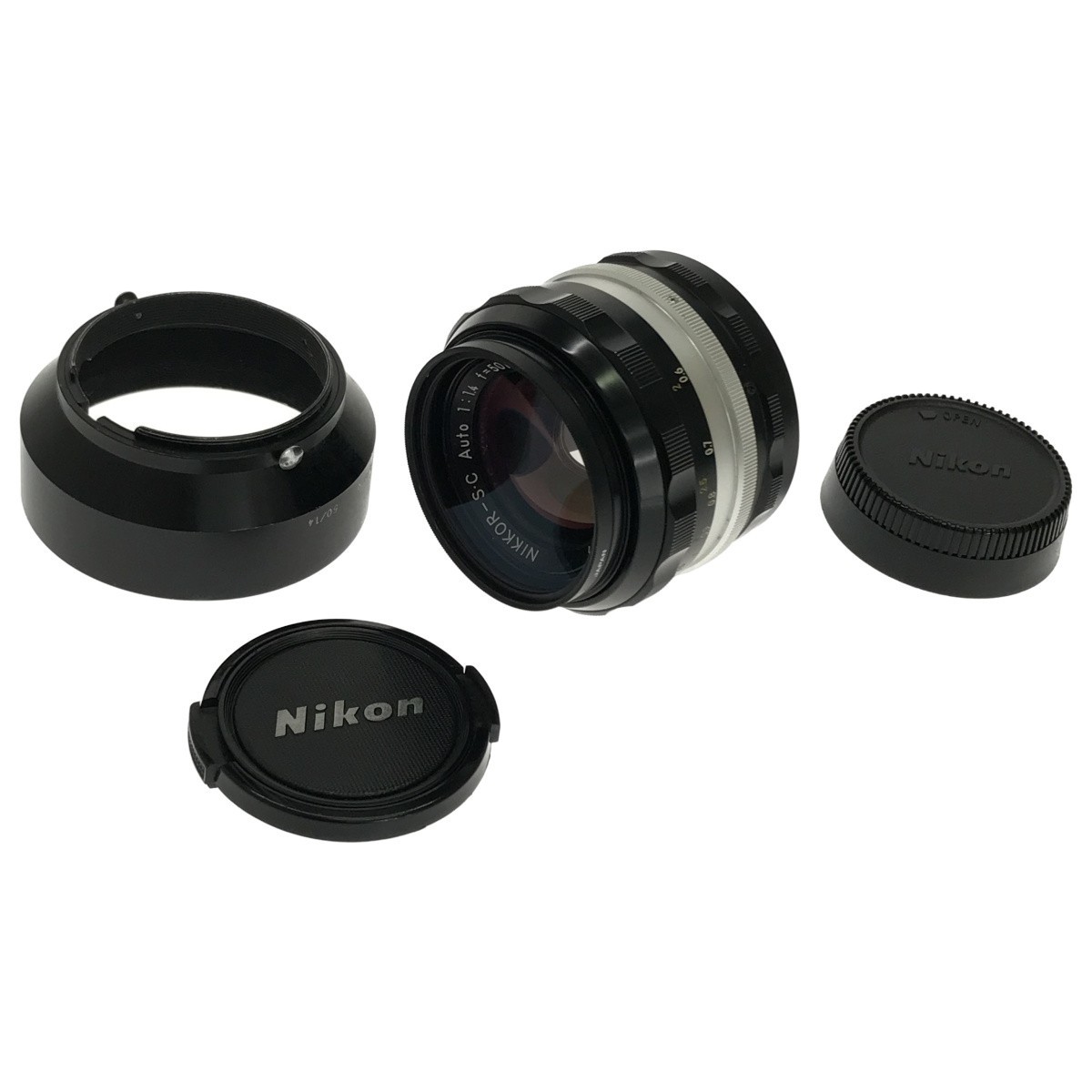 【完動美品】Nikon NIKKOR-S Auto 50mm F1.4 ニコン 非Ai ニッコール Fマウント 標準単焦点 MFレンズ 一眼レフ用 オールドレンズ C3393_画像1