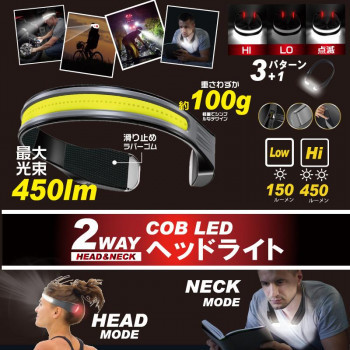 2WAY COB LEDヘッドライト HDL-RHL02-BK_画像2