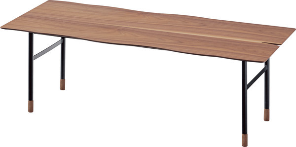 ルカ センターテーブル 天然木化粧繊維板(ウォルナット) ウレタン塗装 スチール(粉体塗装) ブラウン JPB-92WAL_画像1