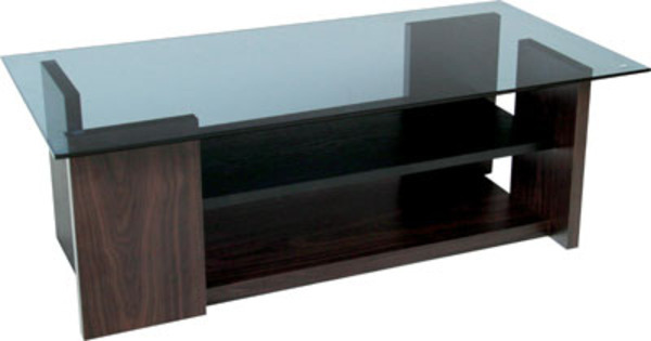 センターテーブル 合成樹脂化粧合板 8mmグレー強化ガラス ブラウン SO-100BR