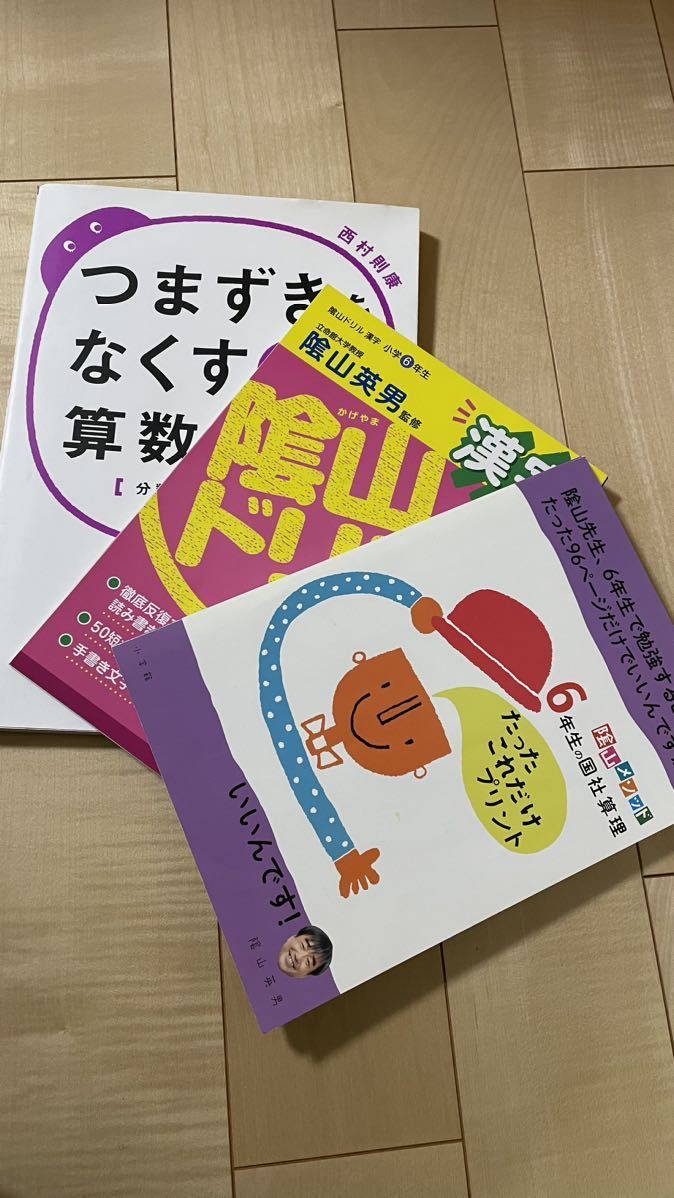 参考書　問題集　小6 つまずきをなくす算数計算　西村則康　陰山英男　たったこれだけプリント 陰山ドリル小学館　実務教育出版 清風堂書店_画像1