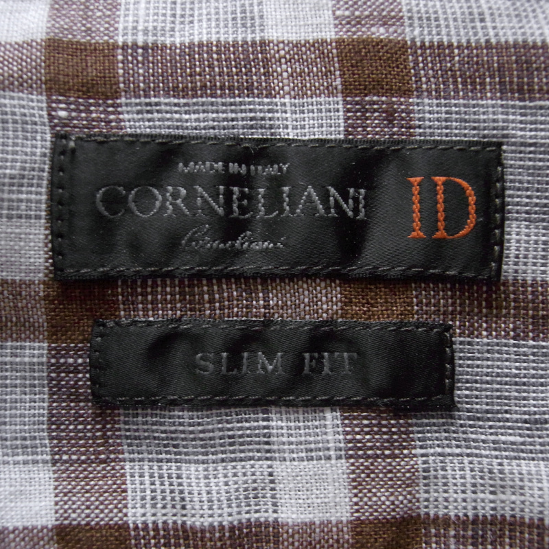  ◇◆CORNELIANI（コルネリアーニ）/サラッとしたソフトな涼感！オトナの休日にピッタリなオーバーチェックリネンシャツ【39(L～)】5.1万_画像3