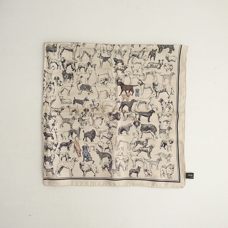 美品/定価2.5万】ハグオーワー Hug O War *Dog Paradiseシルクスカーフ