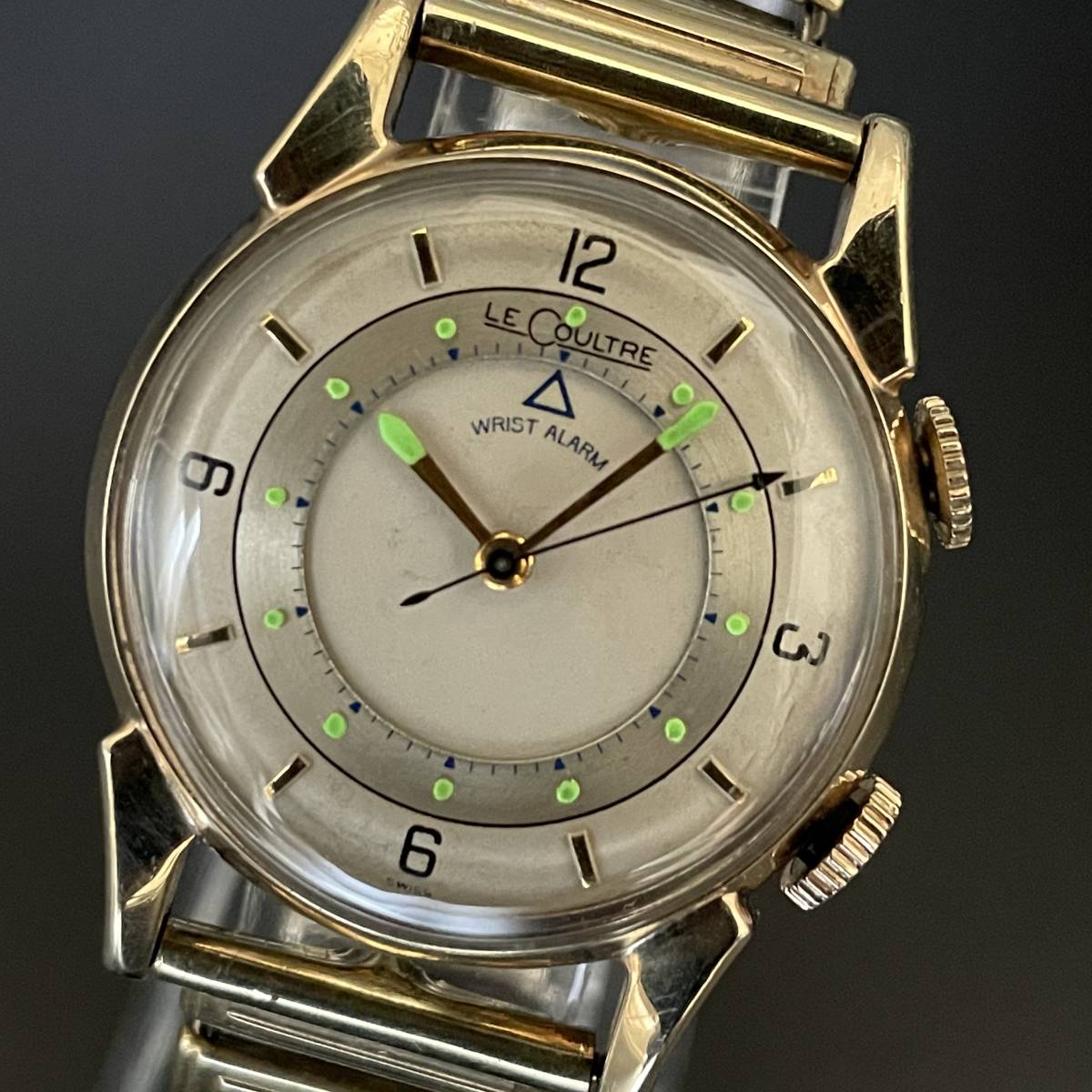 【超貴重】ルクルト/LECOULTRE/メモボックス MEMOVOX 1950's 手巻き メンズ腕時計/10KGF/K910/32㎜/アンティーク/アラーム/動作良好