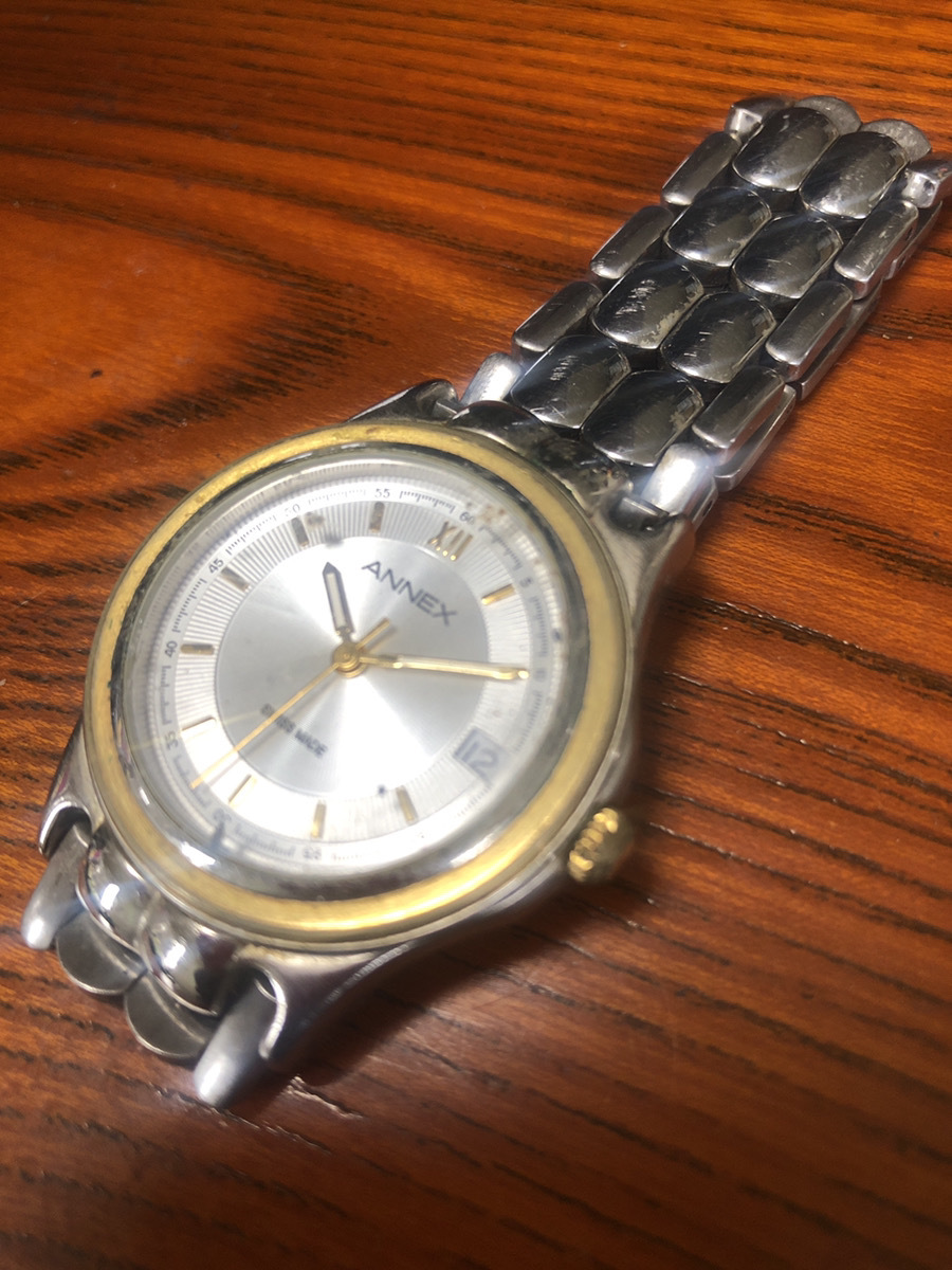 【ANNEX スイス製メンズウォッチ】USED ANE04 A6613107 腕時計 高級【23/04 TY-2C】