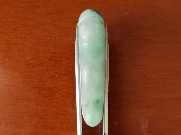 【勾玉】伝 滋賀県高島市 古墳時代晩期 超希少な虎斑模様の丁字頭勾玉 硬玉翡翠製[検勾玉出土弥生古墳土器土偶遮光器骨董ヒスイ原石00