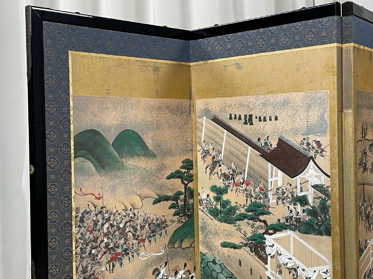 6547 シーボルト生誕200周年記念【源平合戦図屏風】六曲 屏風 買得